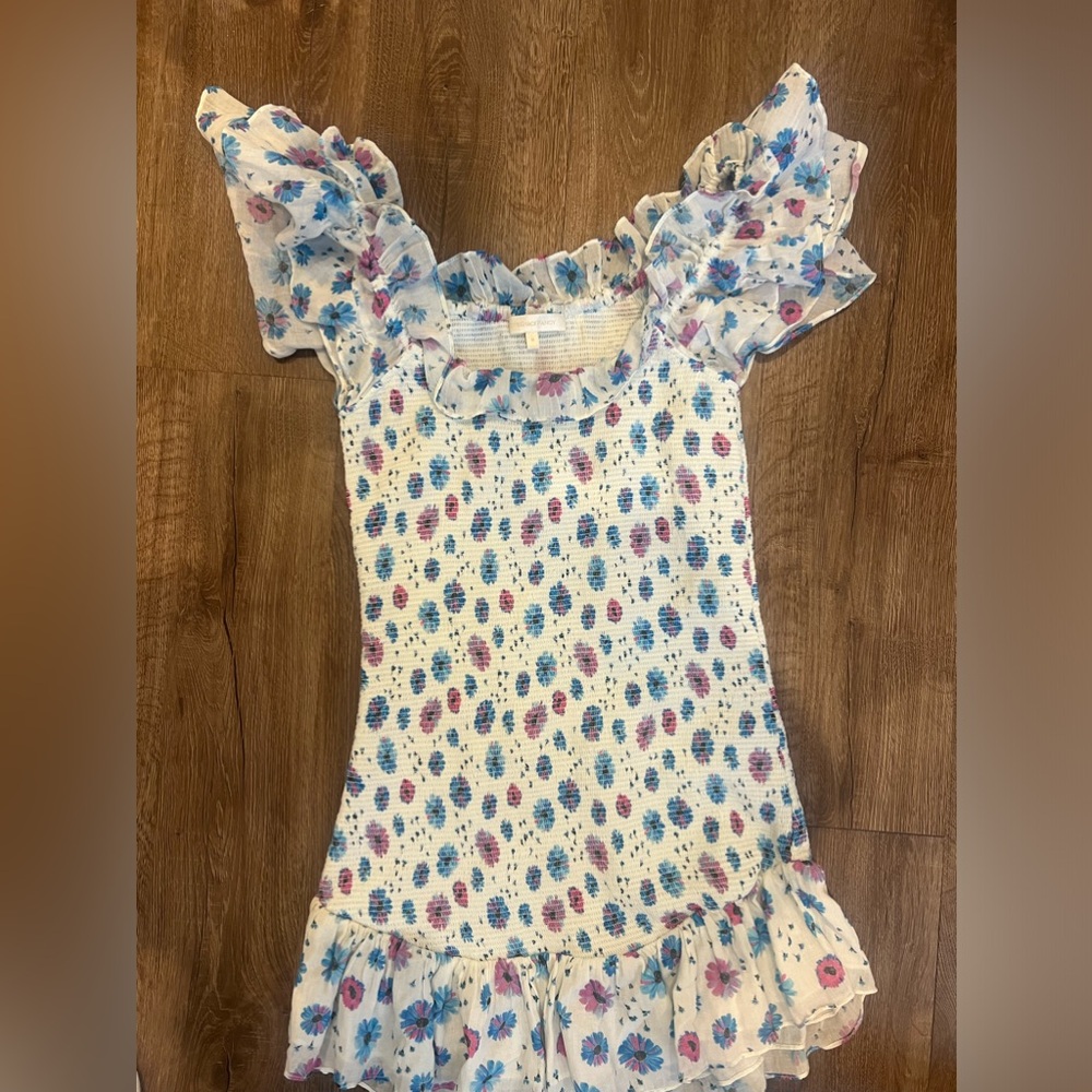 Floral Ruffle Sleeve Love Shack Fancy Dress